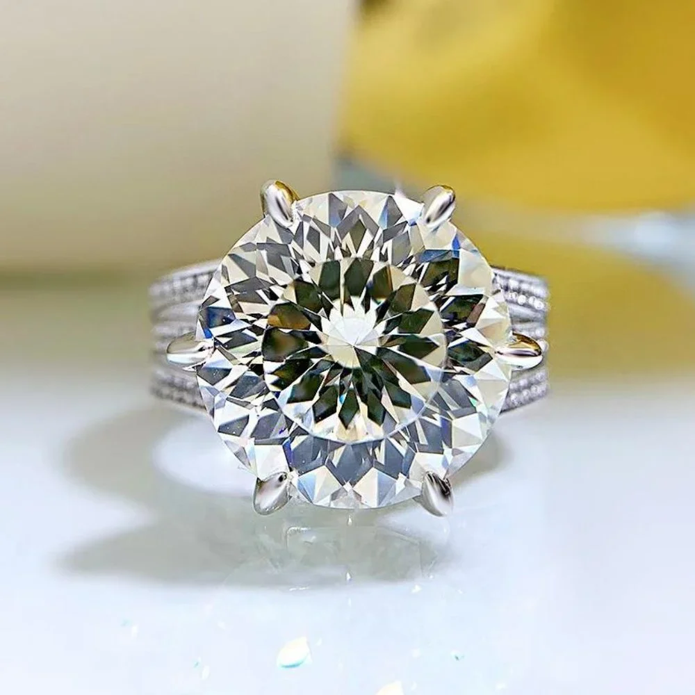 Certified 10ct. t.w. Moissanite Diamond Solitaire Luxury Engagement Ring NEW - Picture 8 of 16